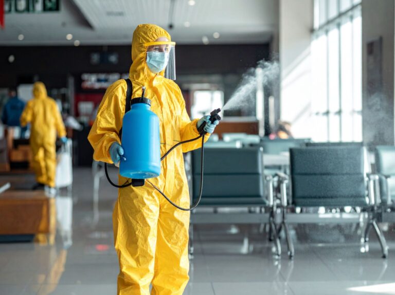 Flächendesinfektion mit persönlicher Schutzausrüstung