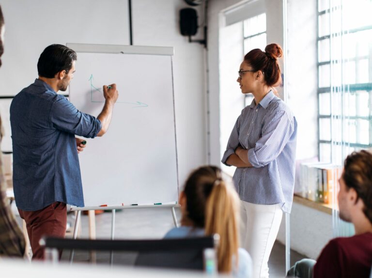 Objektleiter erklärt am Plan die Zonierung (Hoch-, Mittel-, Niedrigrisiko) sowie die freigegebenen Produkte und Dosierungen