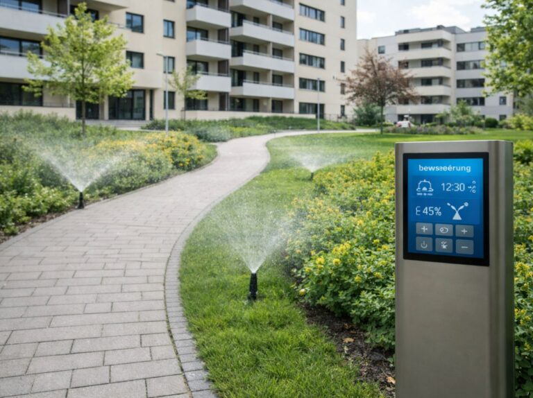 Moderne Außenanlagen mit koordinierter Gebäudereinigung und nachhaltiger Frühjahrsplanung in Wohnanlagen